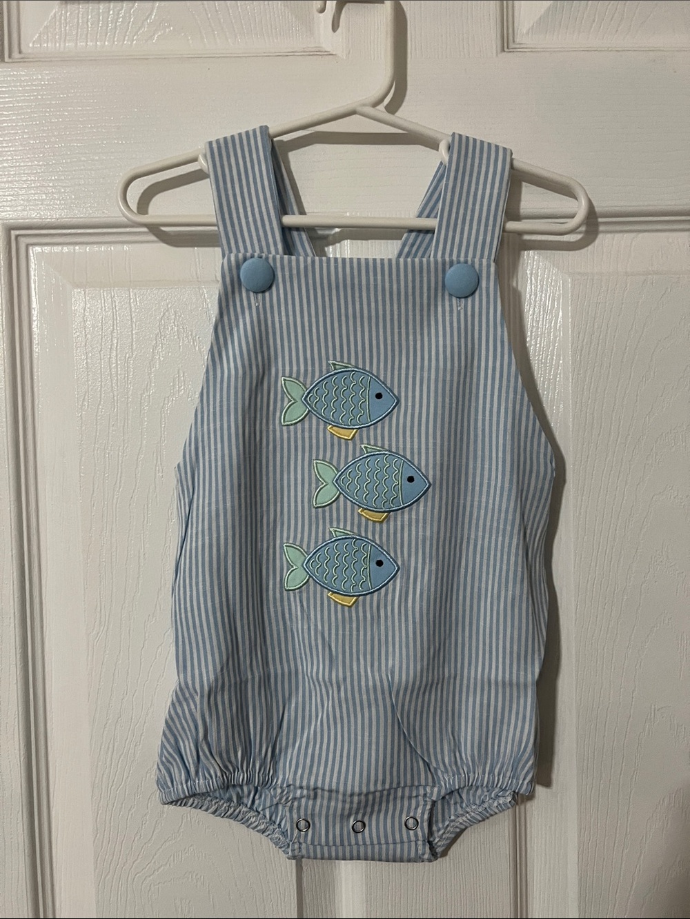 NWOT Stitchy Fish Boys Stripe One Piece Fish Outfit 18 Months